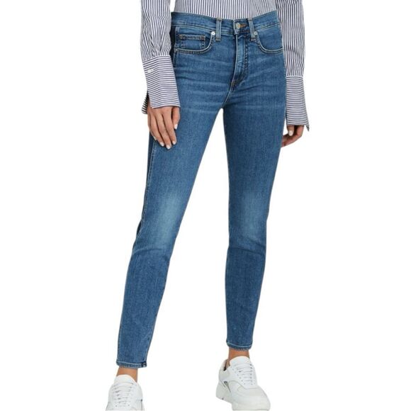 Veronica Beard Jeans Size 31/12  Kate High Rise Skinny Jeans Blue Two Tone - Picture 2 of 9